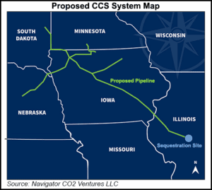 Navigator CO2 Pipeline proposed map